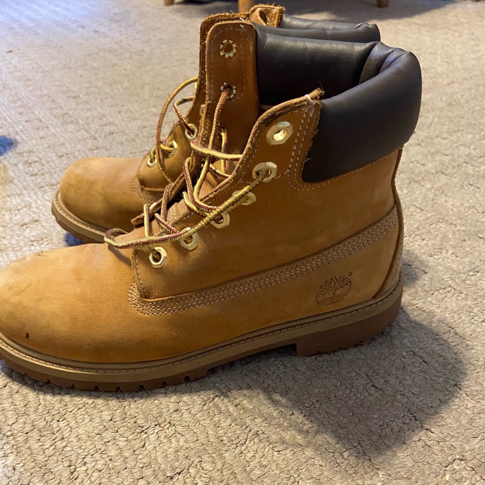 Men’s Timberland hiking boots.